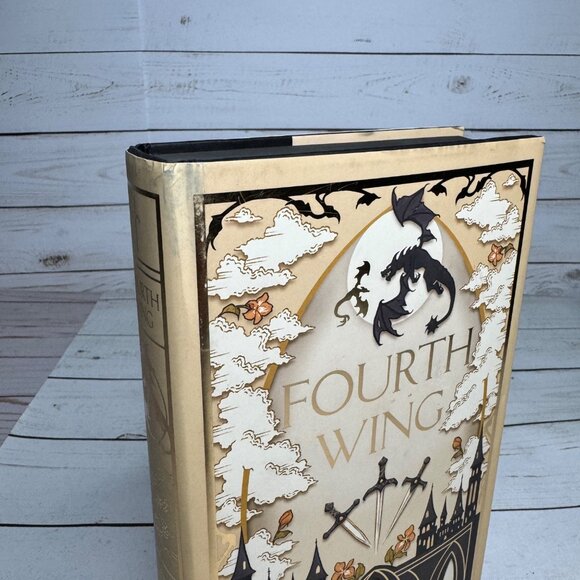 Fourth Wing Rebecca Yarros 1st Ed 2023 Holiday Limited HC Black Sprayed Edges - Picture 12 of 16